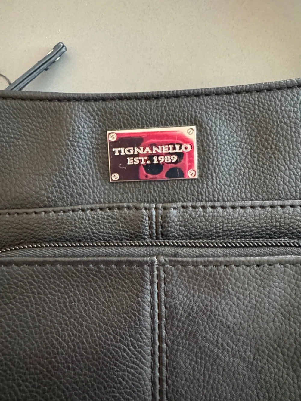 Tignanello Black Pebbled Leather Crossbody